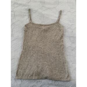 Vintage Y2K BCBG Silk Cashmere Top Cami Spaghetti Strap Baby Doll Tank Grey XS